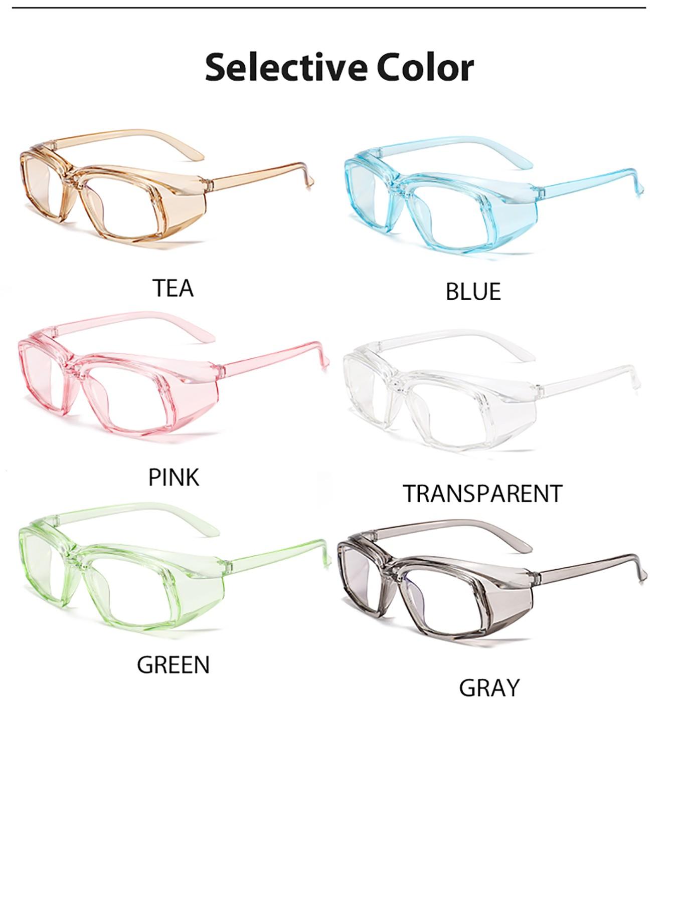 【1PC】Protective Square Frame Anti-Fog HD Eyewear, Alternative to Regular Glasses for Lab, Clinical & Outdoor Eye Protection