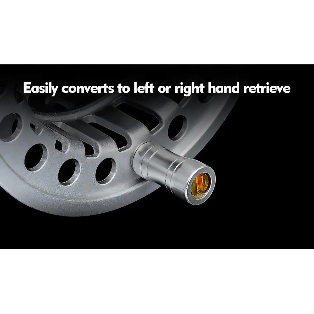 Precision Cnc Machined Fly Fishing Reel: Lightweight Aluminum Casting, Magnetic & Centrifugal Dual Brake System. Saltwater & Freshwater Ready for Ice Fishing and Streams. Two Sizes Available.