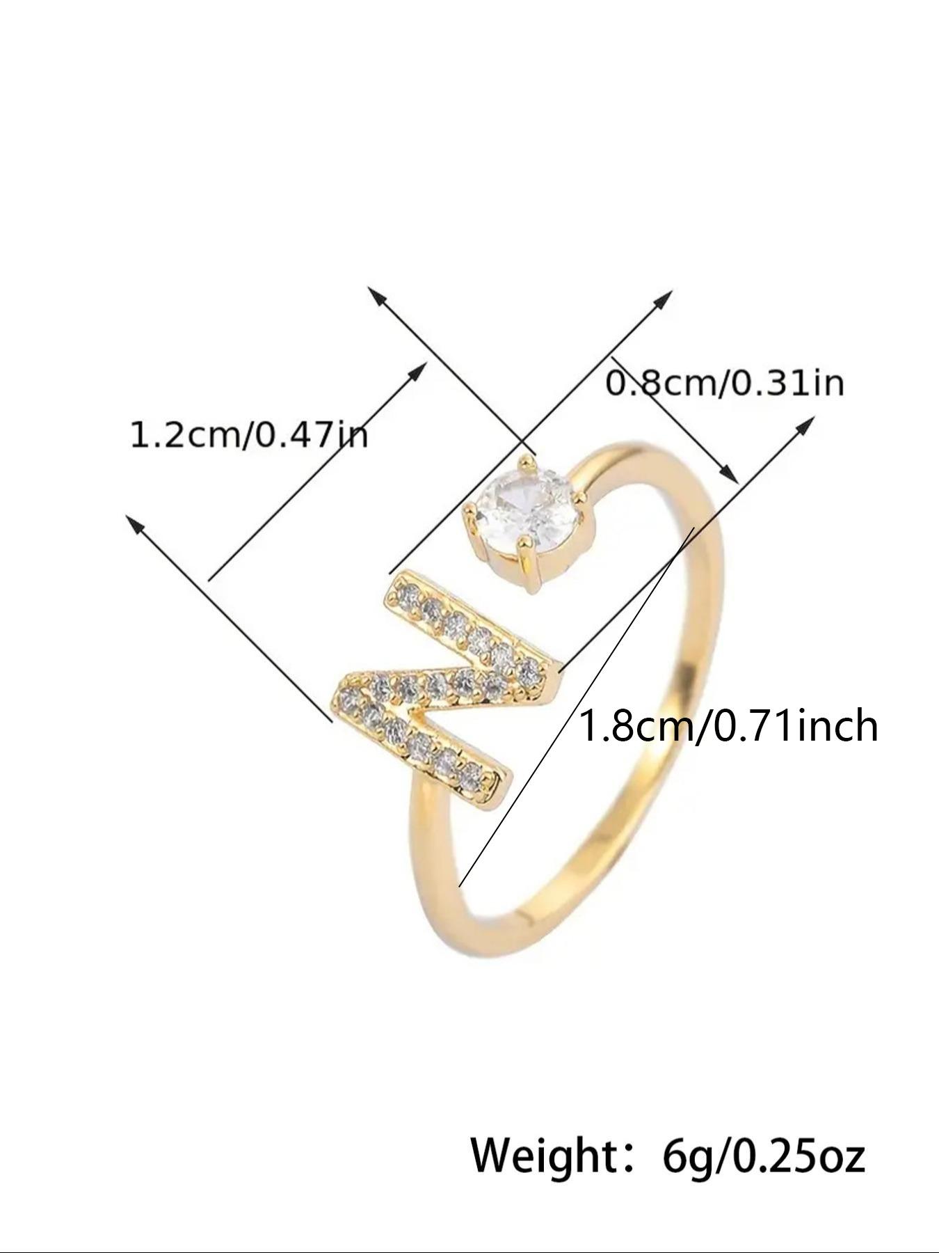 26 Letter Open Adjustable Ring| 14K Gold Plated Micro-Pavé Zircon| Minimalist Stackable Ring for Women – Perfect for Gifting, Parties & Daily Wear