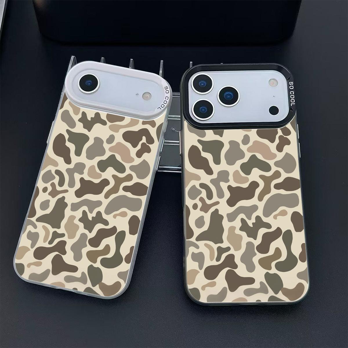 Camo Pattern Shockproof Phone Case for iPhone 7 8 X XS 11 12 13 14 15 16 17 Pro Max Plus 16E Air XR Protective Cover Vintage Camouflage / as a birthday/holiday gift for family and friends / protector, CY175