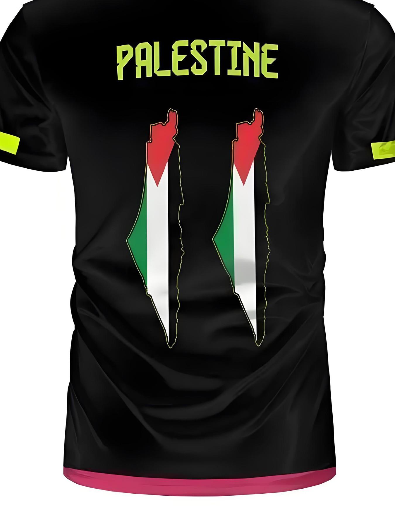 trending clothes fast shipping items,2026 New Palestine Football T-Shirt, Summer Unisex Soccer Jersey, Casual Short Sleeve Fitted Tee, All Seasons Gift Wholesale,fast shipping items