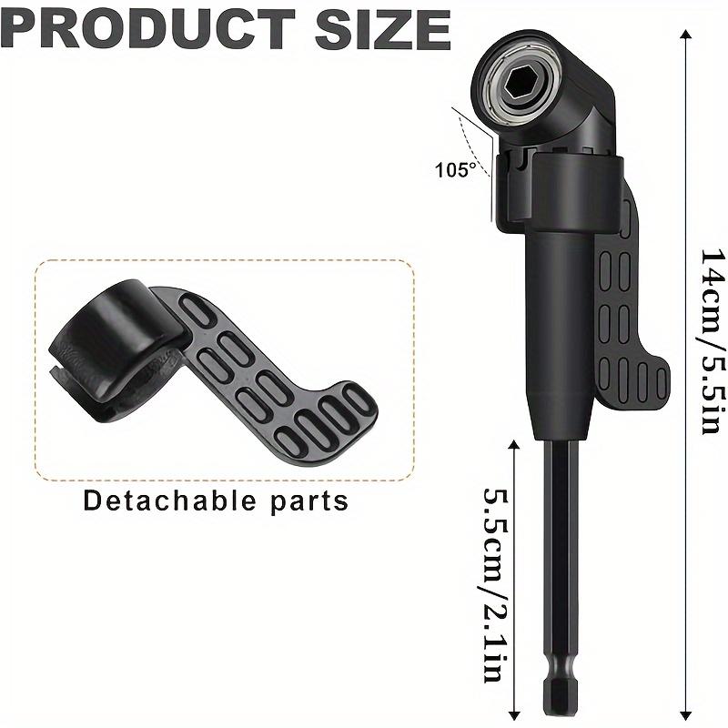 【Valentine's Day】6pcs Right-Angle Drill Bit Accessory Set, Including 3 360° Rotatable 1/4, 3/8, 1/2 Inch Impact Grade Socket Adapters, 2 105° Hex Shank Angle Drill Adapters And 90° Bevel Drill Bit, Tool Kit Heavy Duty