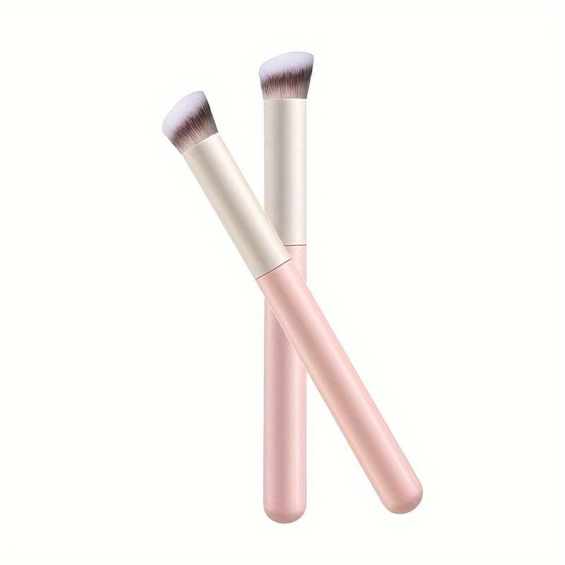 1PC Mini Concealer Brush - Angled Flat Top Kabuki Nose Contour Brush for Under Eye Concealing, Blending, Setting, Buffing with Powder, Liquid, Cream Cosmetic, Pro Small Makeup Foundation, Travel Makeup Brush