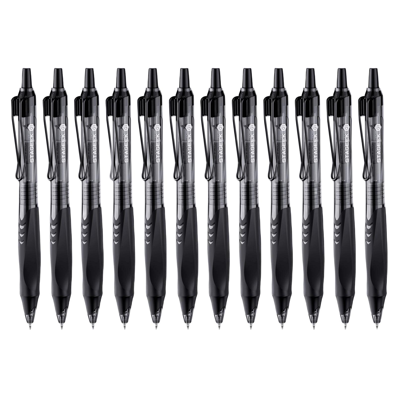 STAGEEK G1 Gel Pens, 24PCS Gel Ink Pens, 0.5mm Medium Point Retractable 12 Pack Blue Ink Pens for Journaling, Writing, Back to SchoolEssentials,Teacher Gifts, School, Office,Boyfriend Gift, SchoolSupplies 2024 (Blue/Black)