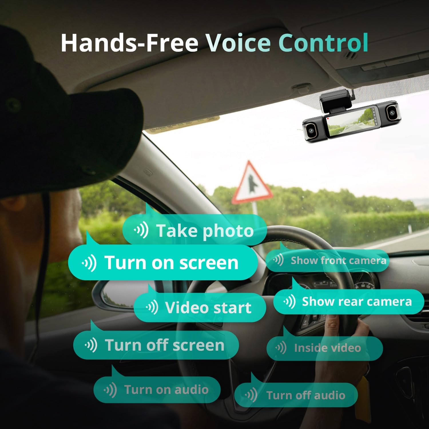 Botslab 4 Channel 3K Dash Cam with 3.18" Touch Screen, Sentry Mode, 24/7 Parking, Built-in GPS, 5.8G WiFi, Night Vision, Voice Control, 128GB Card Included