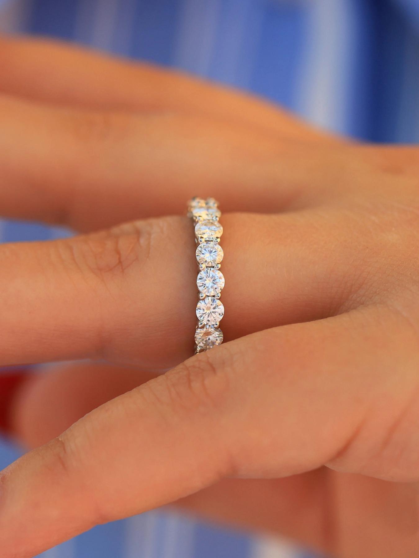 S925 Sterling Silver Fashion Artificial Zirconia Ring, Stackable Ring, Fashion Jewelry for Party, Daily Clothing Decor, Trendy All-match & Exquisite Jewelry for Birthday Gift