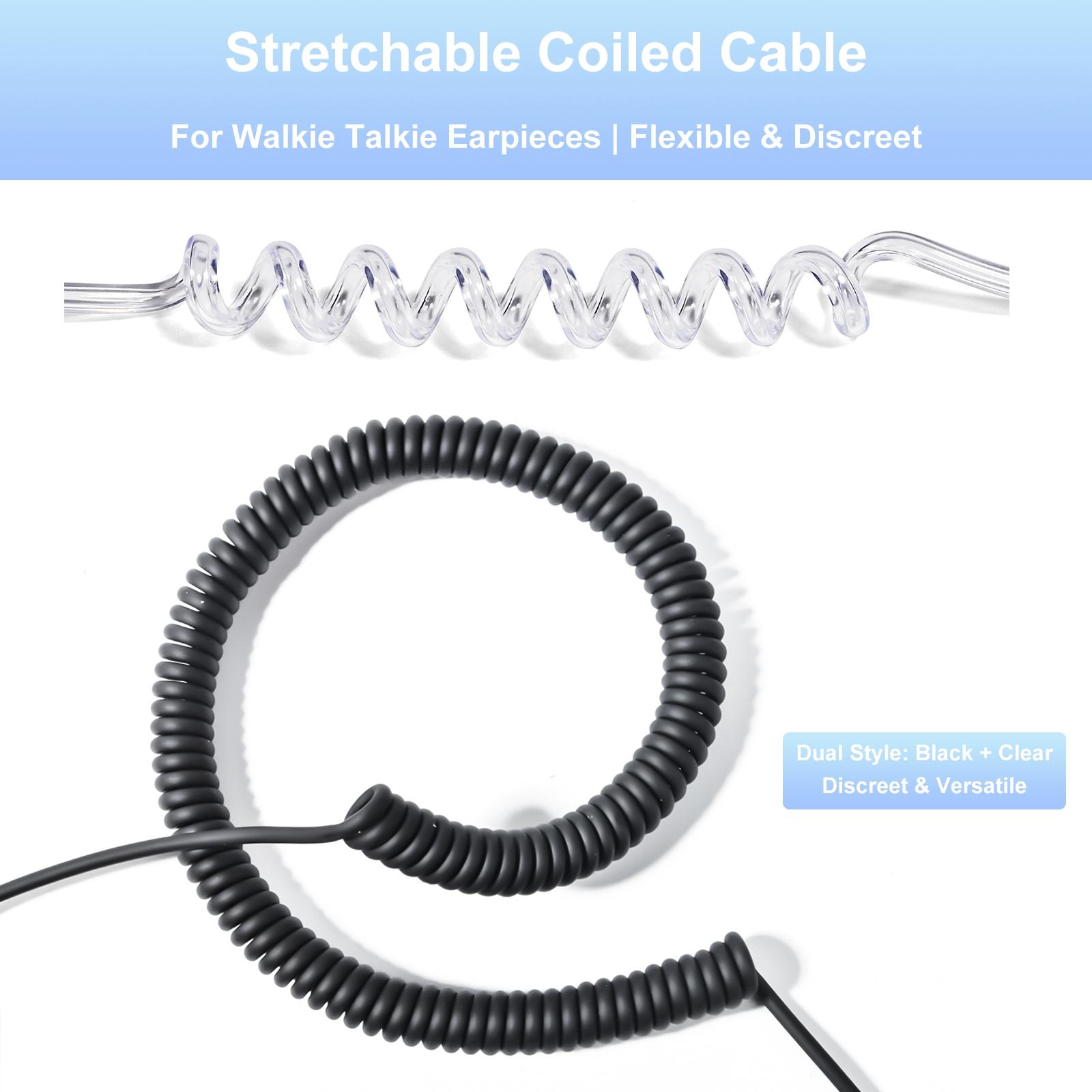 YNIBST 3.5mm Receiver/Listen Only Surveillance Radio Earpiece Compatible with Two-Way Radios, Transceivers and Radio Speaker Mics Jacks with Acoustic Coil Tube Walkie Talkie Headset for Security, Police and Law Enforcement Use