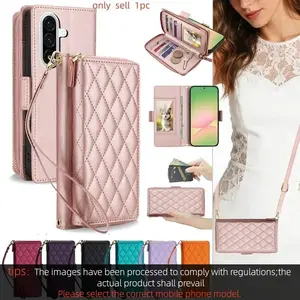 Crossbody Leather Wallet Phone Case for Samsung Galaxy  A27 A57 A36 A16 A26 A17 A35 A55 A56Cards  Cover Bag Keychain Wristlet Wallets