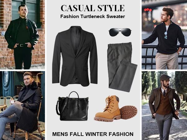 COOFANDY Men's Quarter Zip Up Sweaters Slim Fit Lightweight Mock Neck Pullover Casual Polo Sweaters