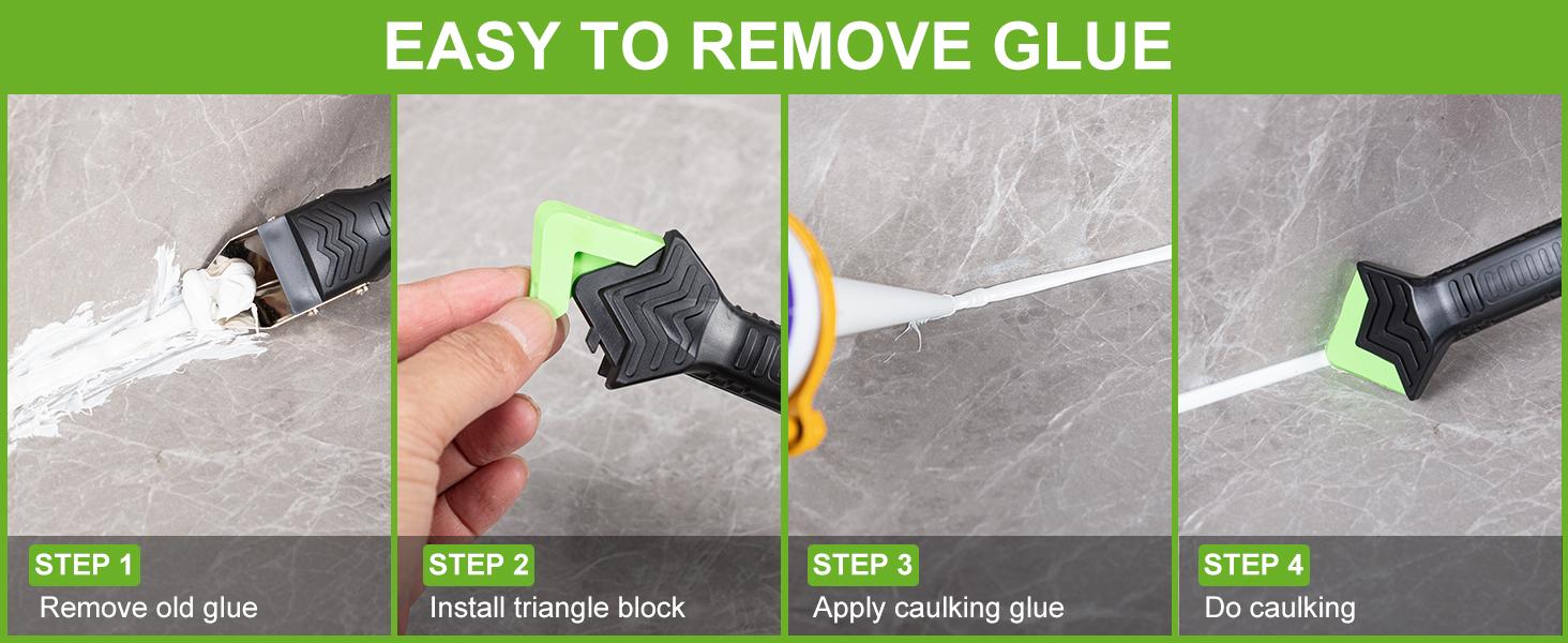 Silicone Caulking Tool 5 in 1 - Sealant, Grout Removal Tool, Grout Scraper, 6 Exchange Silicone Pads, Seam Repair Tool Kit for Kitchen & Bathroom detail 3