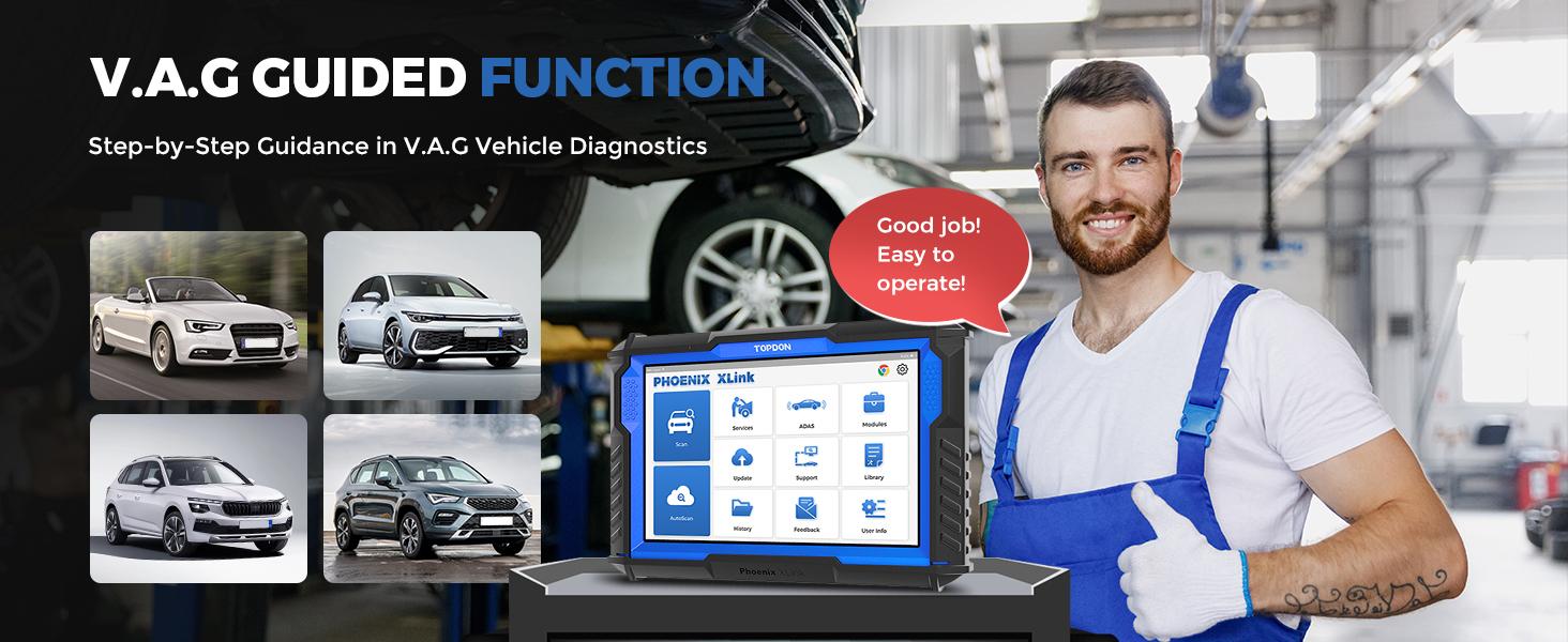 TOPDON Phoenix XLink Scan Tool, Online ECU Coding, Upgraded of Phoenix Plus, Topology Mapping, 41 Services, Bi-Directional Scanner, Guided Function, CAN FD/DoIP, 2 Years Free Update