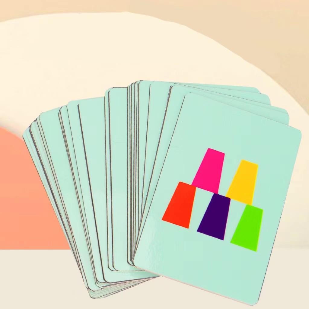 Montessori Plastic 10 Stacked Cups Game (Cup*10) - Unisex Non-Toxic Safe Washable Stress Relief Toy for Kids >3 Years Old, with Paper Game System & Cards, Aiding Intellectual Enlightenment, Color Recognition, Logic Training