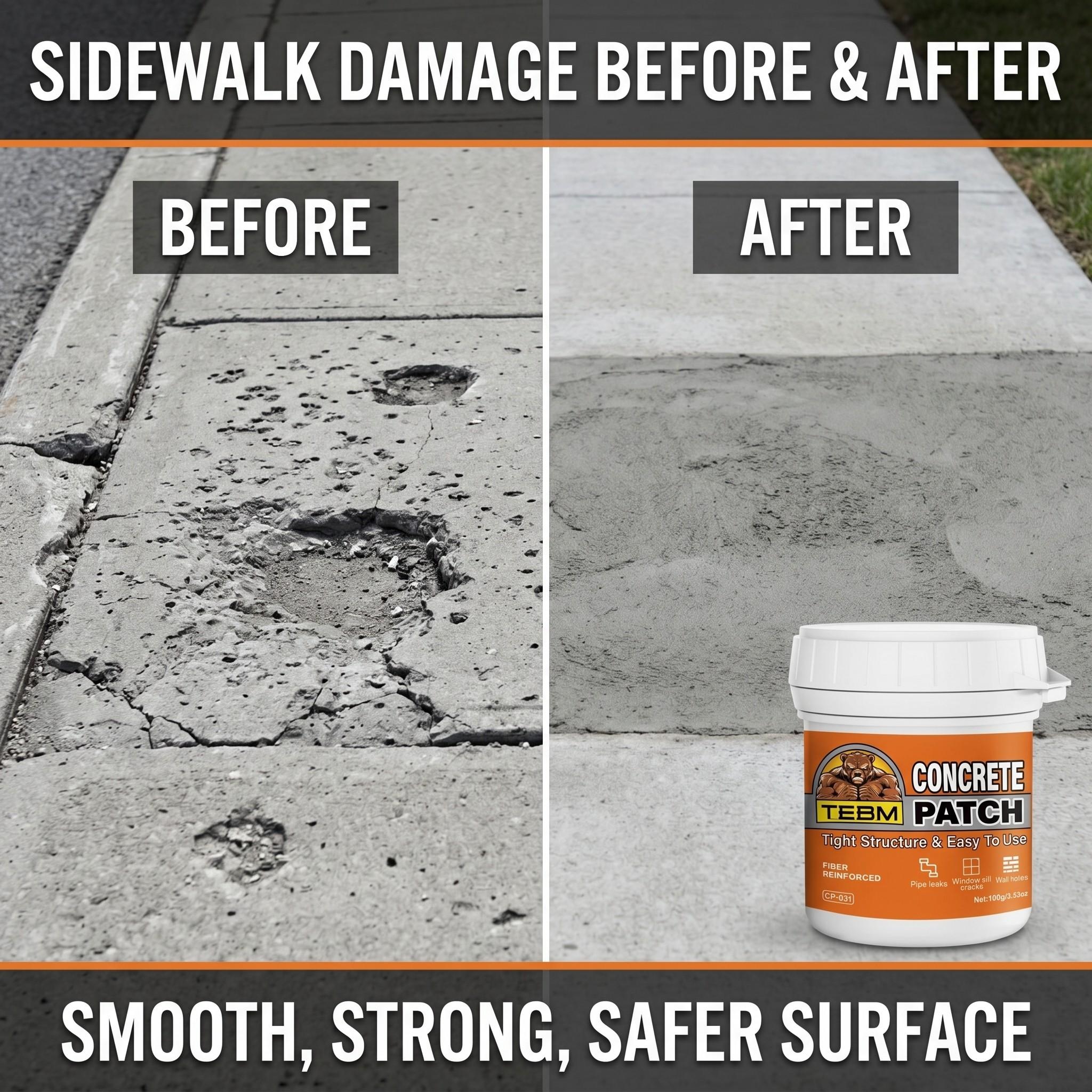 Industrial Grade Cement Crack Filler, Non-Shrinking, Smooth Seamless Finish, Weatherproof, Waterproof, Ideal for Foundation Repair, Concrete Restoration
