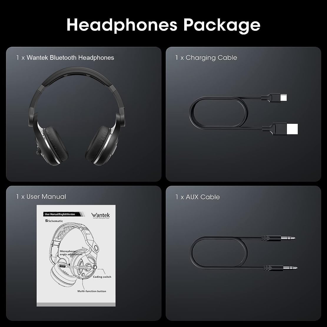 【Premium Gaming Headset】48 Hrs Working Time headphones Audio  Electronic headphones gaming earbuds, Wireless Headset with Microphone for PC, Bluetooth Headset with Noise Canceling Microphone & HI-FI Stereo Sound, USB Wireless Headset for Laptop