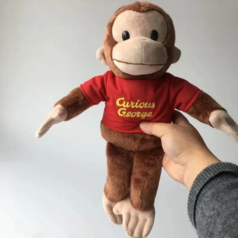 Soft Curious George Monkey Plush Doll, Stuffed Toy for Girls, Creative Birthday Gift & Sleeping Pillow