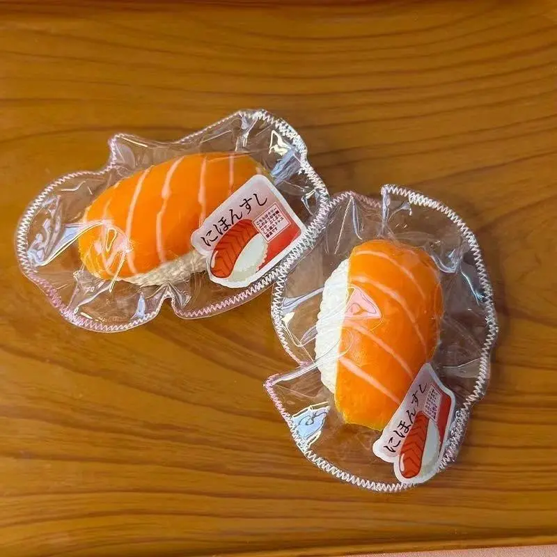 Creative Simulated Japanese Salmon Sushi Pop-Up Stress Relief Silicone Toy