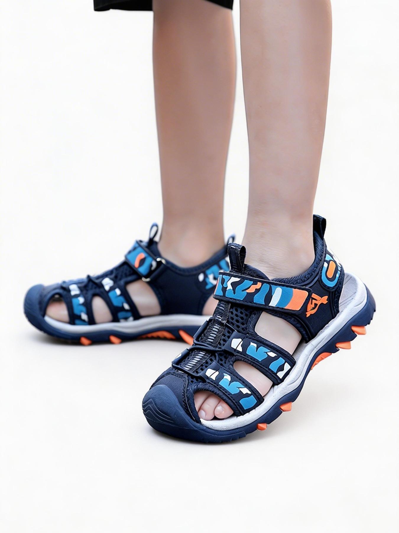 Sandals, Unisex Summer Beach Shoes, School Style Design, Anti-Slip, Breathable, Lightweight, Velcro Closure
