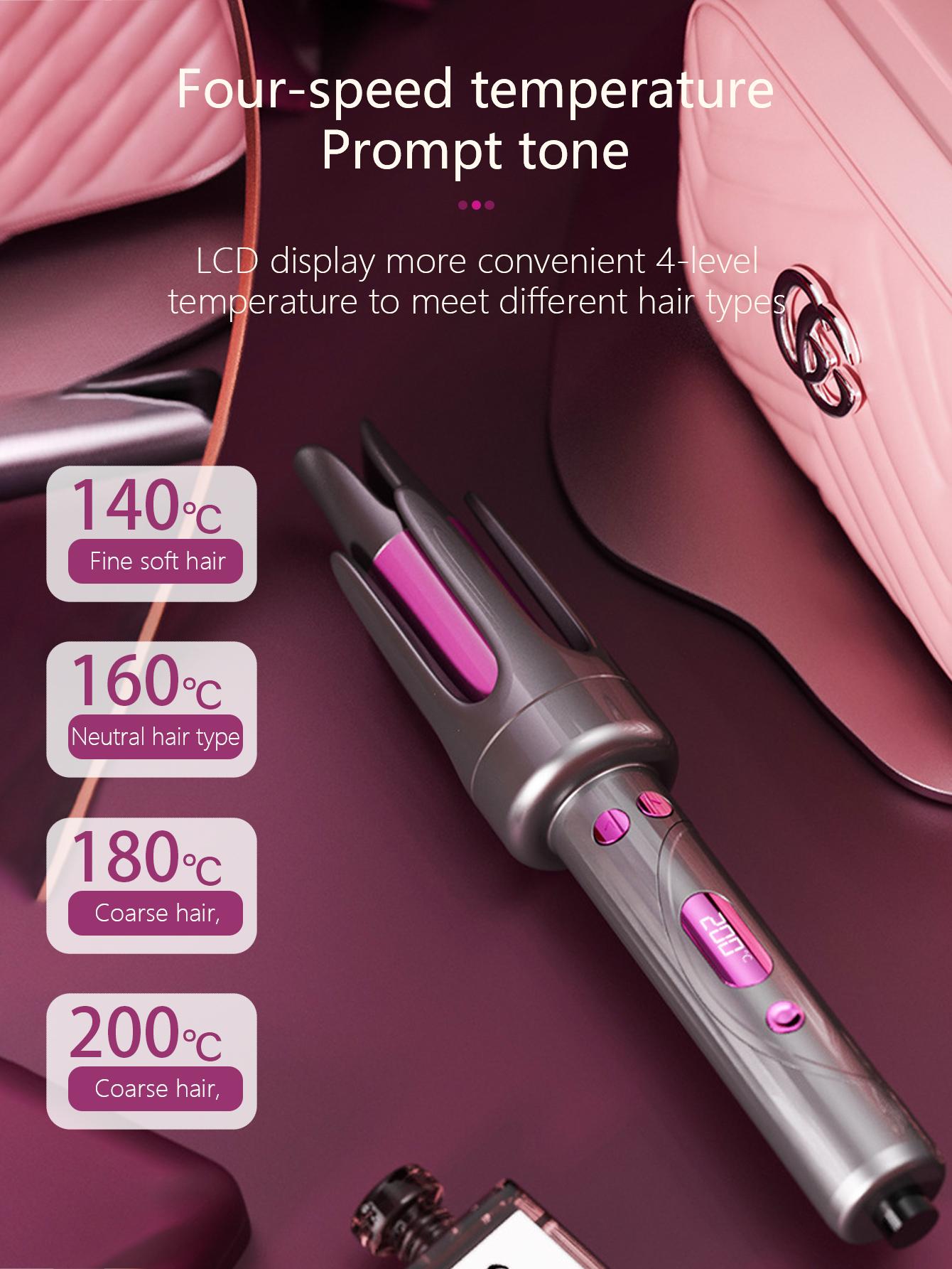 Automatic curling iron and curling iron with negative ion technology, two-way rotation, burn-proof, creates smooth, comfortable, Hollywood, and beach waves, perfect for women's Christmas gifts. Automatic curling iron and curling iron with negative ion technology, two-way rotation, burn-proof, creates smooth, comfortable, Hollywood, and beach waves, perfect for women's Christmas gifts.