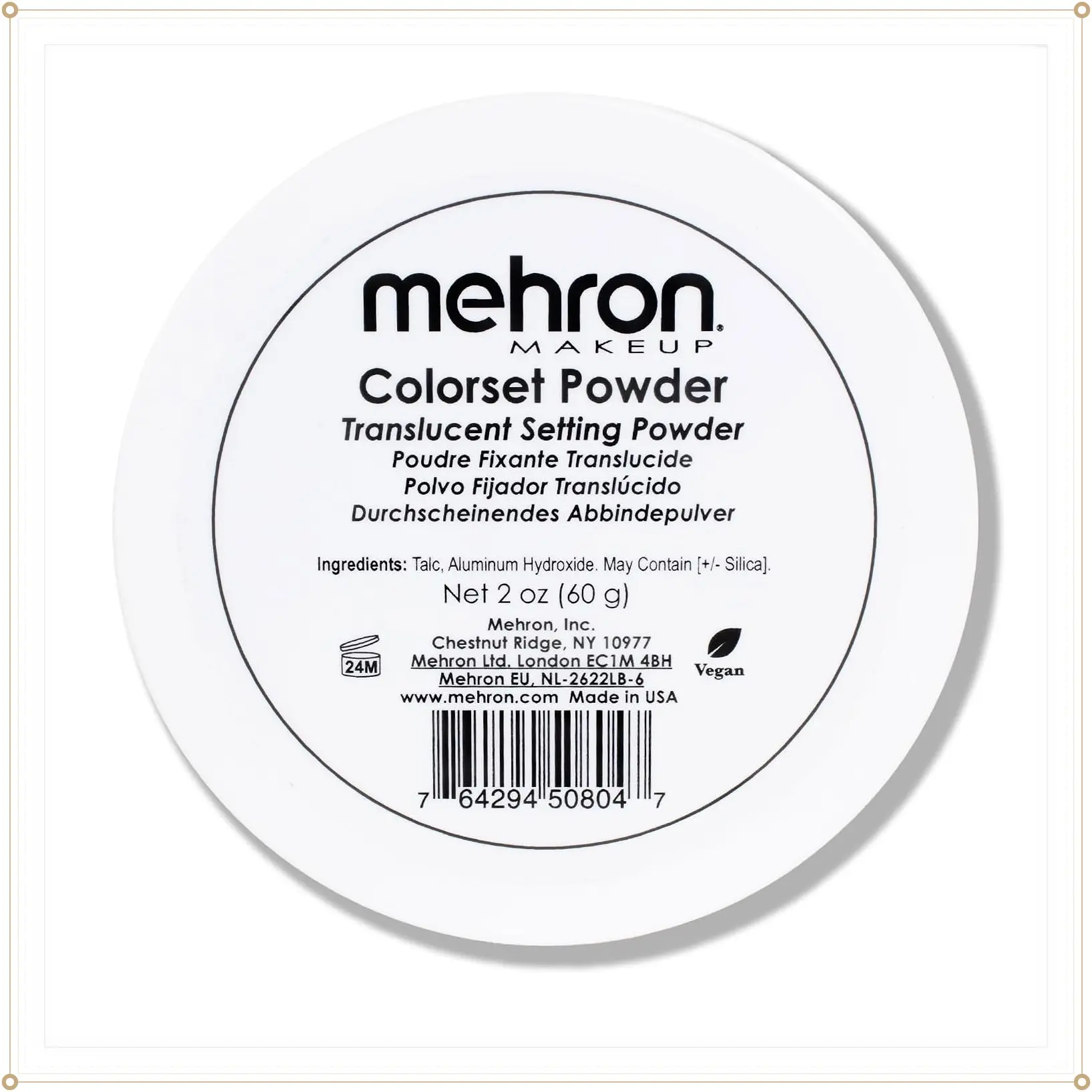 Makeup Colorset Powder, 2 oz Translucent Setting Powder | Professional Loose Setting Powder for Cosplay, Face & Body Paint, and Cream Makeup. Vegan, Cruelty Free, & Made in the USA.Gift