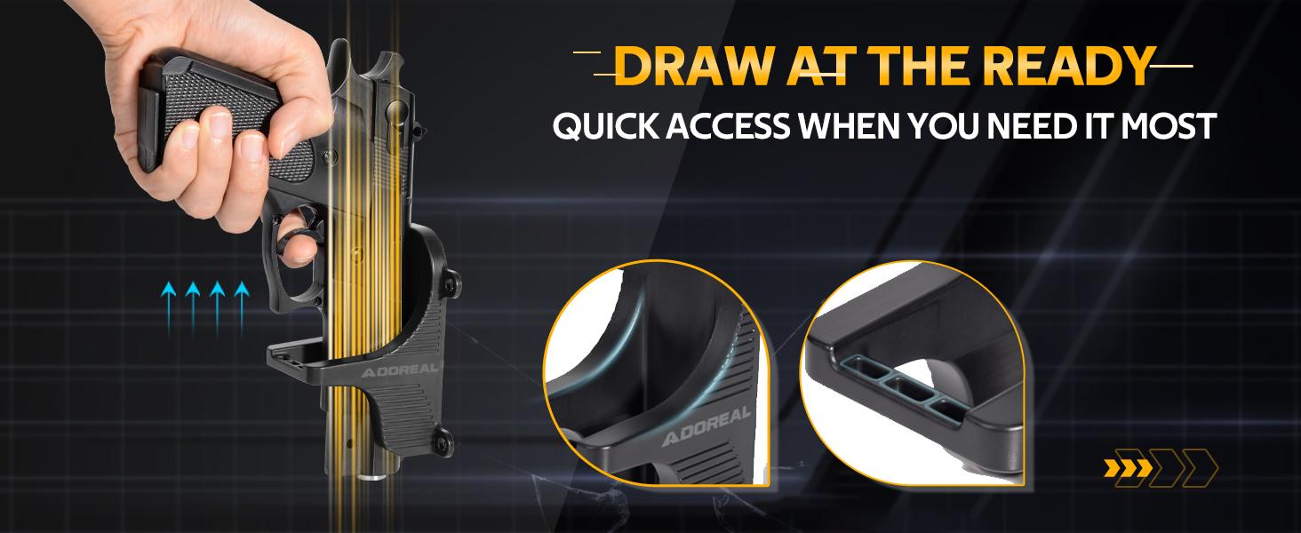 Magnetic Pew Mount, Hole Free Holster for Vehicle Home or Office, Side Mag Magnetic Suction Concealed Magnet in Wall, Desk Holder Black Phone Plastic