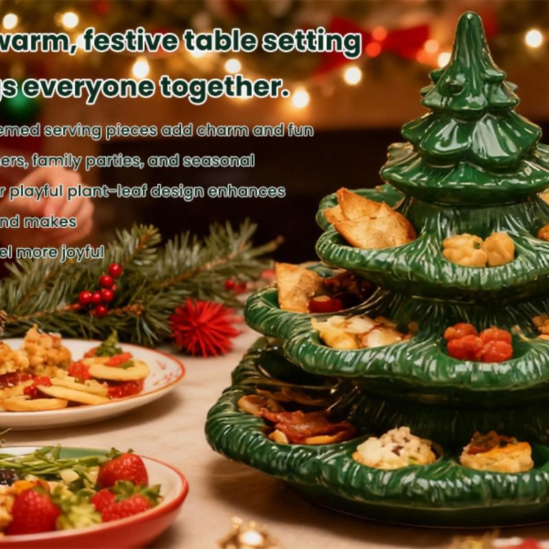 Devil Egg Christmas Tree Plate Plant Shape Egg Holder, Party Tableware, Home Decor Ornament, One Box Per Pack, Ca Prop 65 Compliant