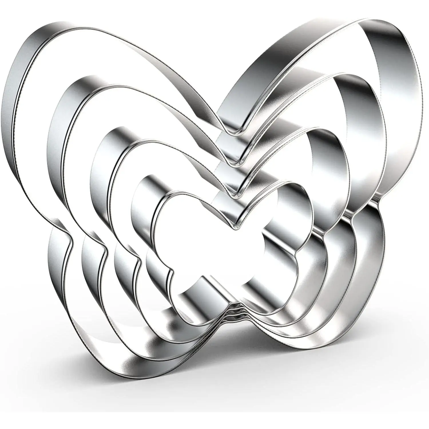 Butterfly Cookie  Set in  Sizes - 5 Inch, 4 Inch, 3 Inch, 2 Inch - 4 count - Stainelss Steel