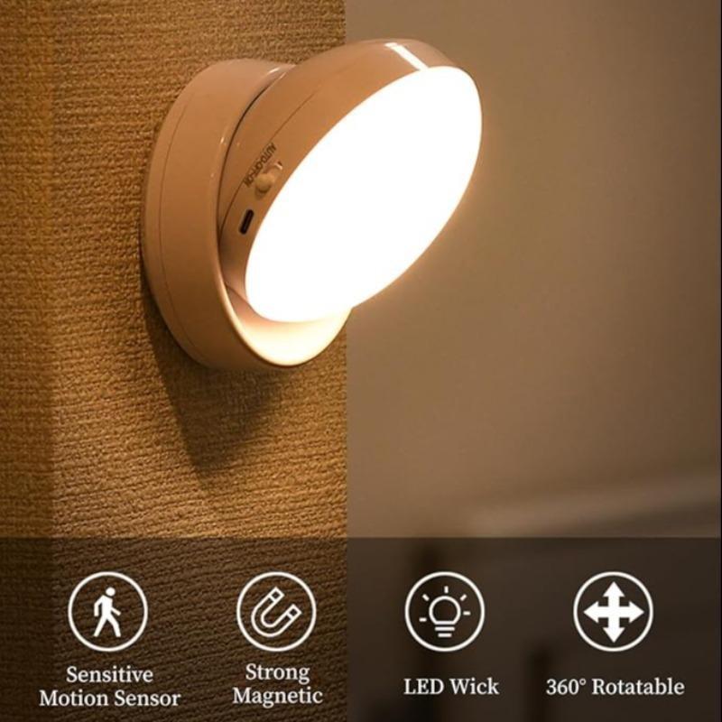 Automatic Wireless Motion Sensor LED Night Light Battery Operated, Smart Closet Hallway Staircase Lamp, Home Use