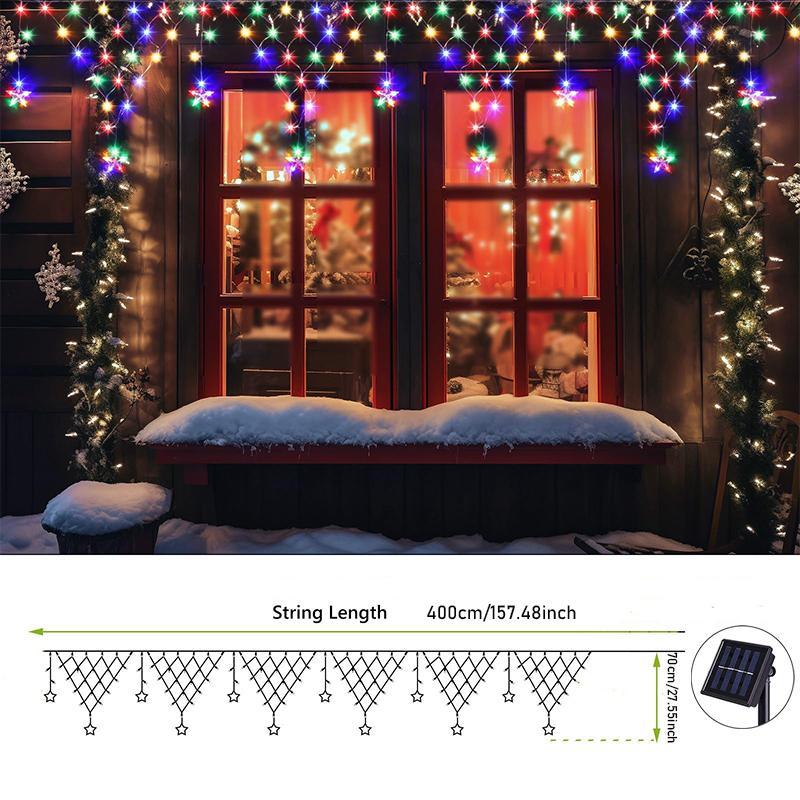 Christmas Decoration Light String, Waterproof Outdoor Fairy Lights with 8 Modes, Perfect for Weddings Parties Holidays Home Decor, Outdoor Decorative Lights