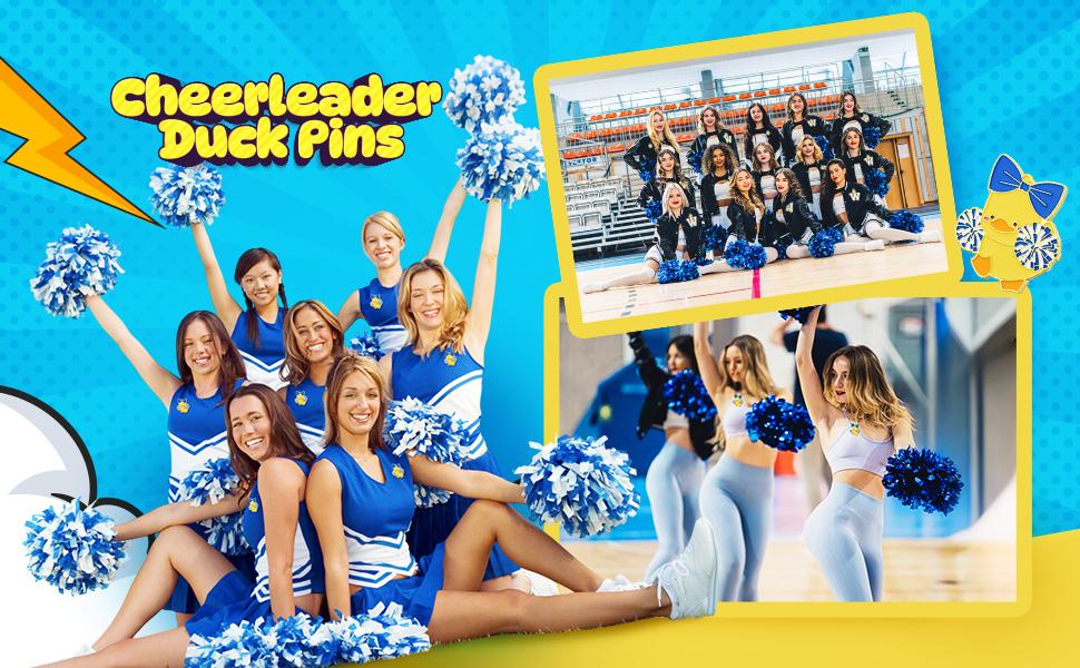 24 Pcs Easter Cheer Luck Duck Brooch Gifts School Cheerleading Cute Duck Pins Fashion Clothing Clips with for Team Teacher Student coach Inspirational Gift Accessories and Easter Gifts