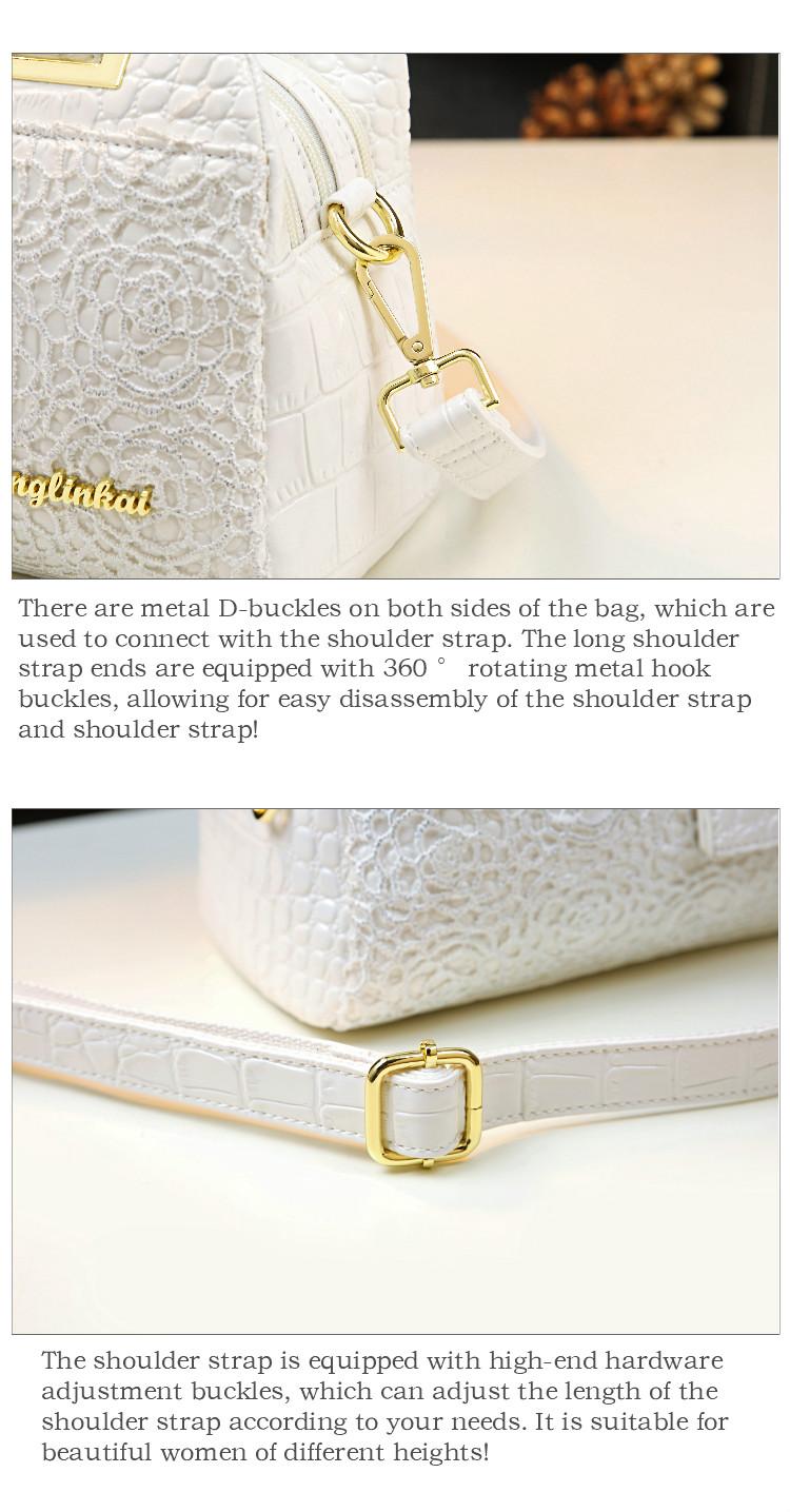 2026 New Bordeaux Boston Bag, Lace Crocodile Texture Embossed Pillow Bag, Luxury Handbag for Women, Crossbody Shoulder Bag