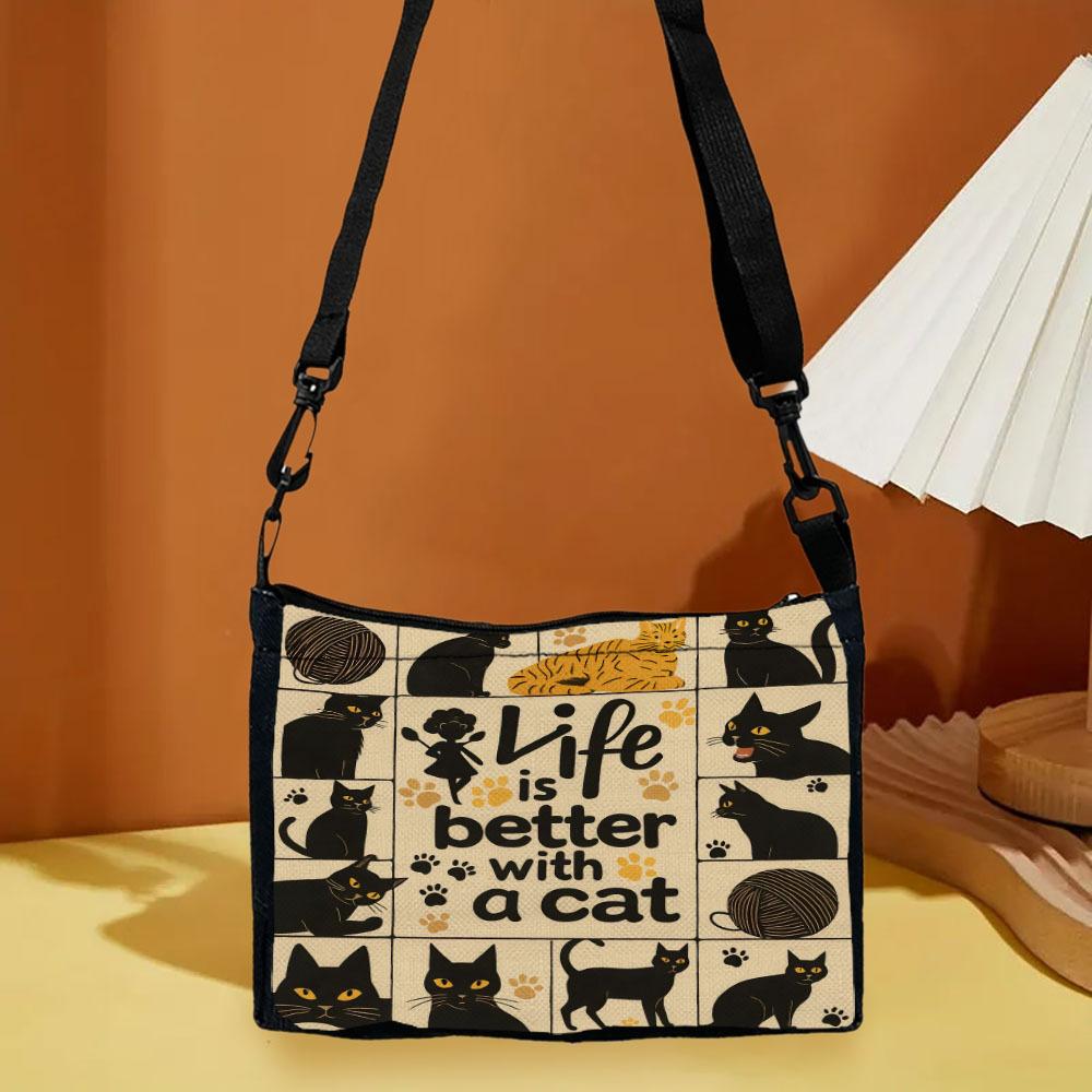 A cat's life is better, a small shoulder bag, party accessories, a must for trend lovers 7.14