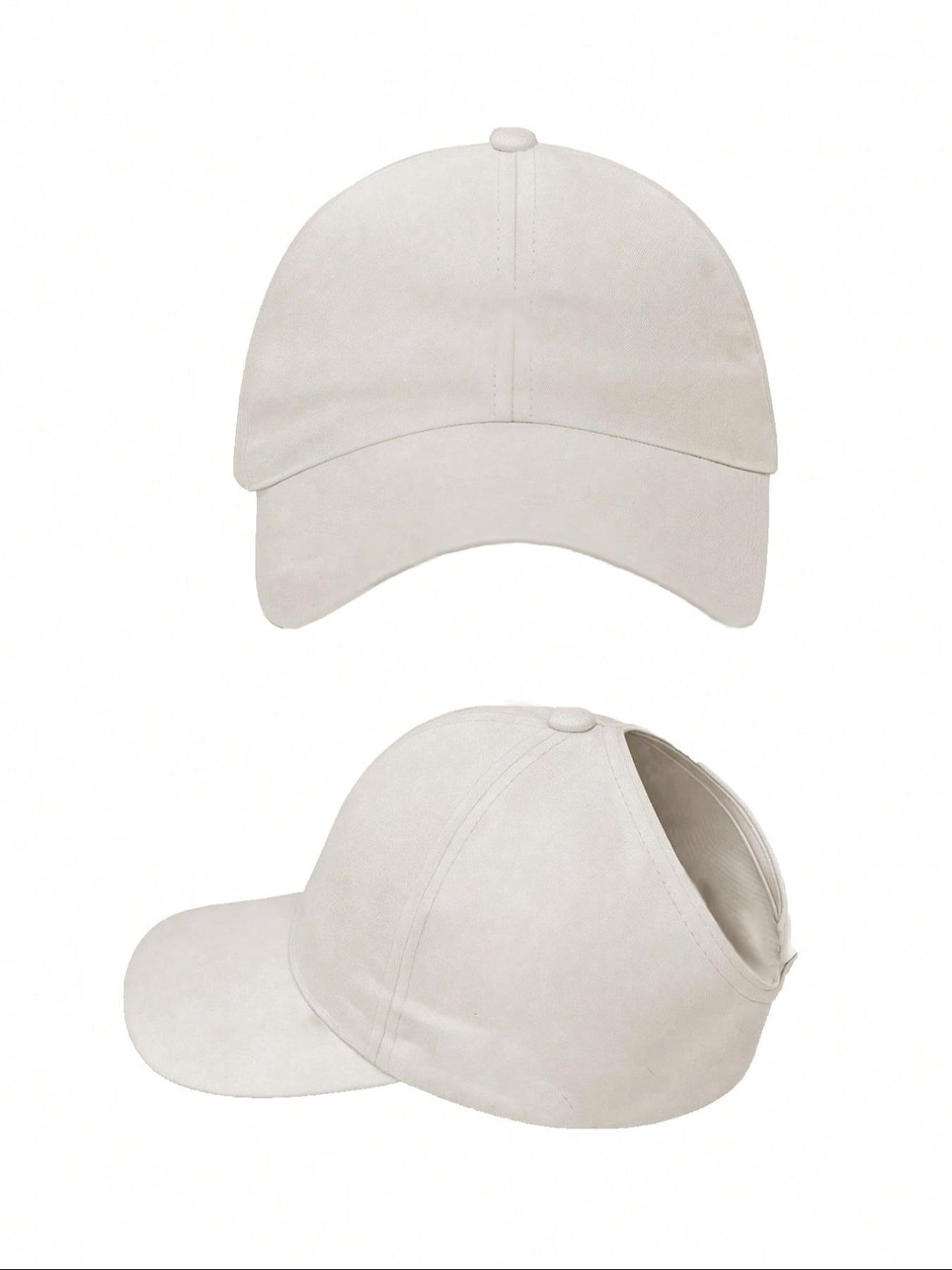 1pcs Women's Ponytail Baseball Cap, Casual Messy Bun Ponytail Hat, Lightweight Peaked Cap, Sun Hat, Fashionable Sun Hat, Suitable For Outdoor Sports And Casual Daily Wear, Lightweight Adjustable Cap