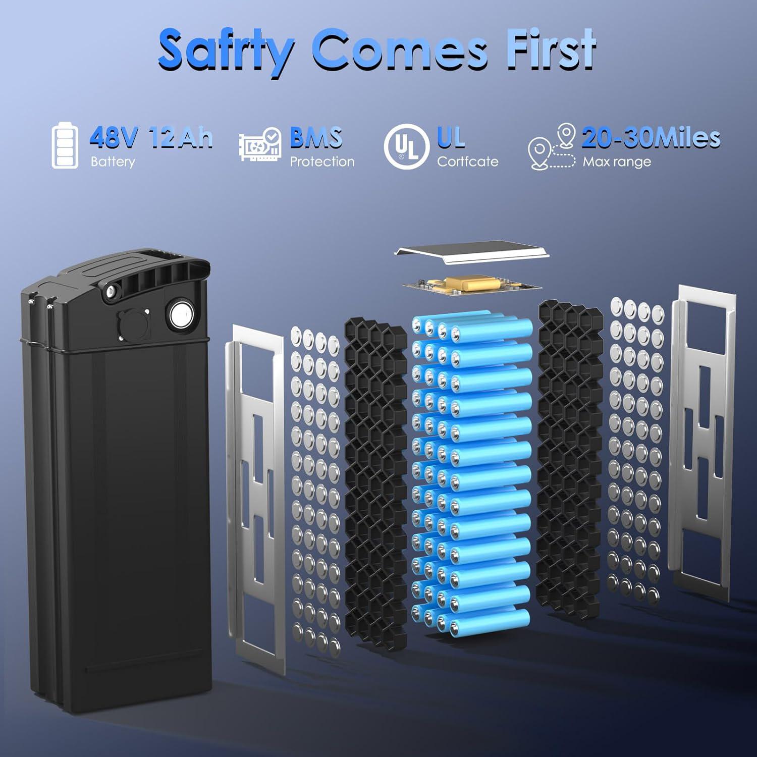 500W Motor E-Bike , 18MPH 20+ Miles PAS Range Bikes, Folding Ebike 14" Adults Electric Bicycle, 36V 12Ah Removable Battery Electric Bike,  Men's and Women's Adult E-bike,UL 2849 Certified