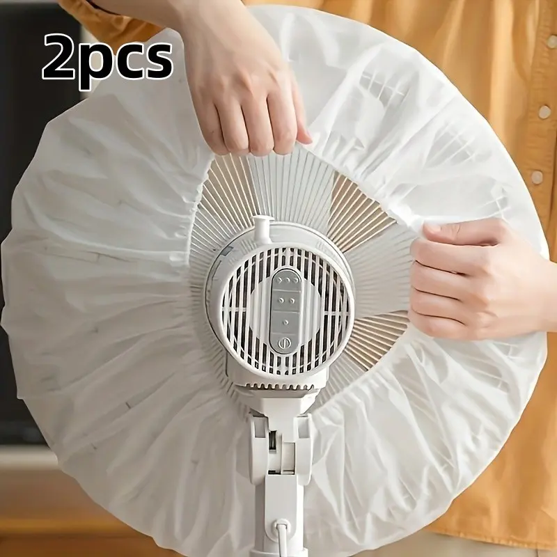 Durable PVC Fan Dust Cover Set, Universal Fit for All Fans, Easy Clean Design, Home Office Use, Elegant Scallop Edge, Solid Structure