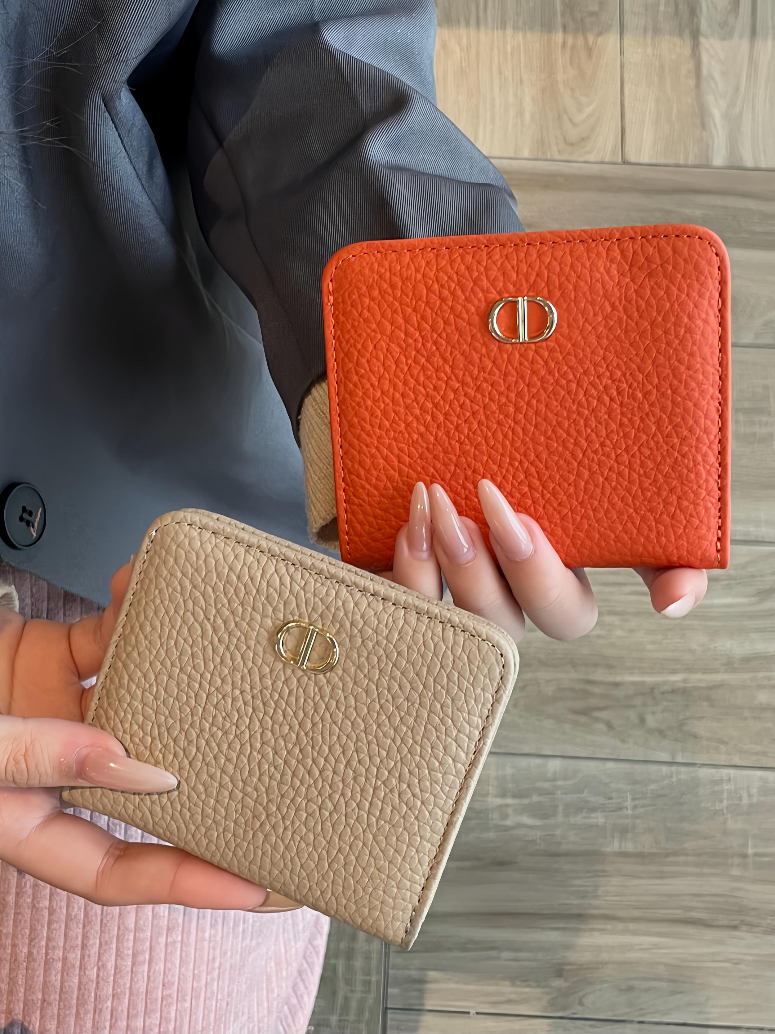 Women's Leather Wallet, Short Design, Genuine Cowhide, Ultra-Thin, Minimalist Style, Multi-Functional Foldable Coin Purse