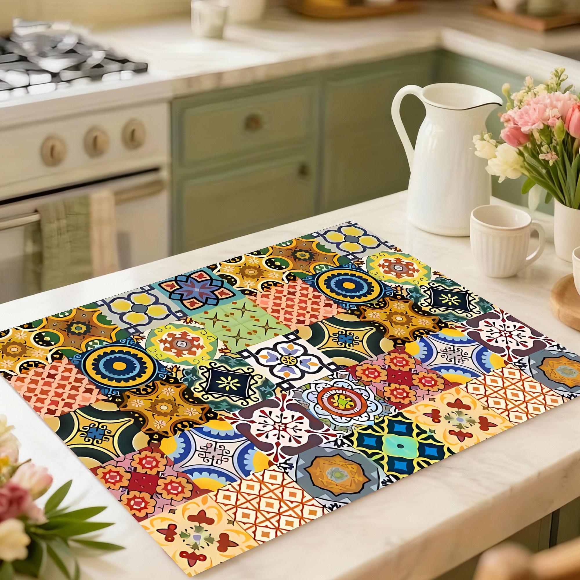 Soft Electronic Stove Panel Protector Pad, Multi-Pattern Striped Design, Scratch Resistant, Easy to Clean, Suitable for Any Kitchen, Kitchen Decorative Placemat