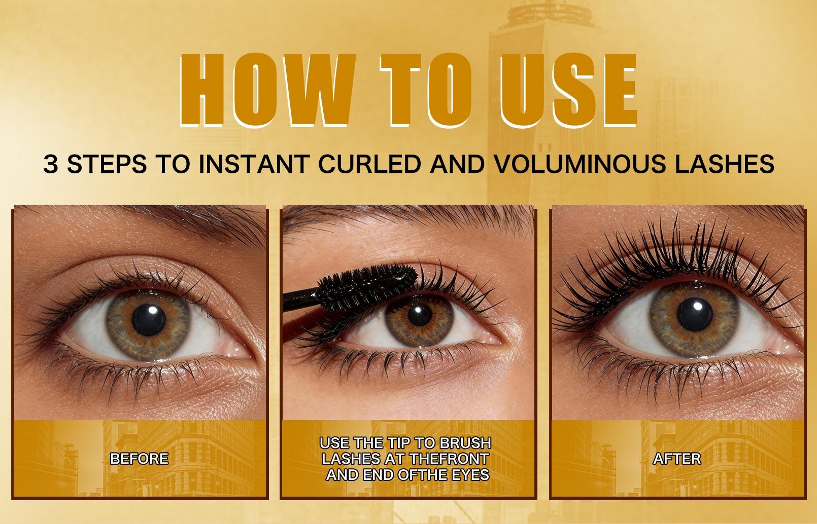 Leopard Print Waterproof Volume Mascara, Long-Lasting Natural Curling, Smudge-Proof, Professional Eye Makeup, Beach & Sweat Proof, Lash Enhancing Mascara for Women