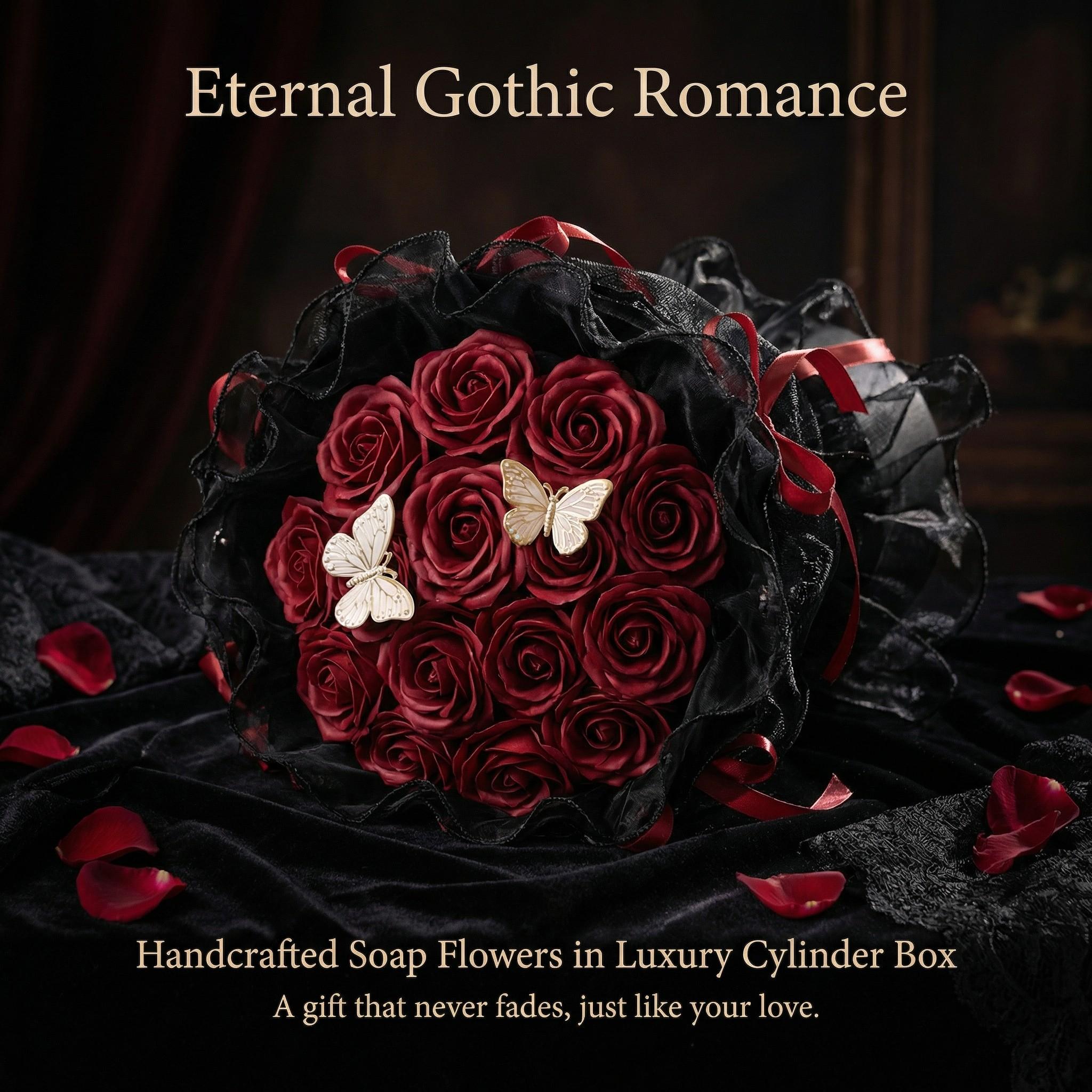 Ballet Butterfly Ribbon Rose Artificial Bouquet in Cylinder Gift Box, Perfect Mother's Day Gift, Ideal for Valentine's Day, Graduation, Birthday & Wedding