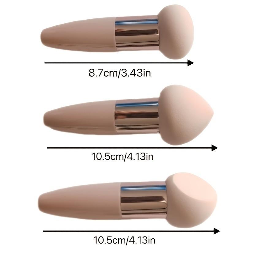 3-Pack Mushroom Head Heart-Shaped Makeup Sponges, Handle Design, Powder-Resistant, Dry & Wet Use, Beauty Tools for Foundation Application