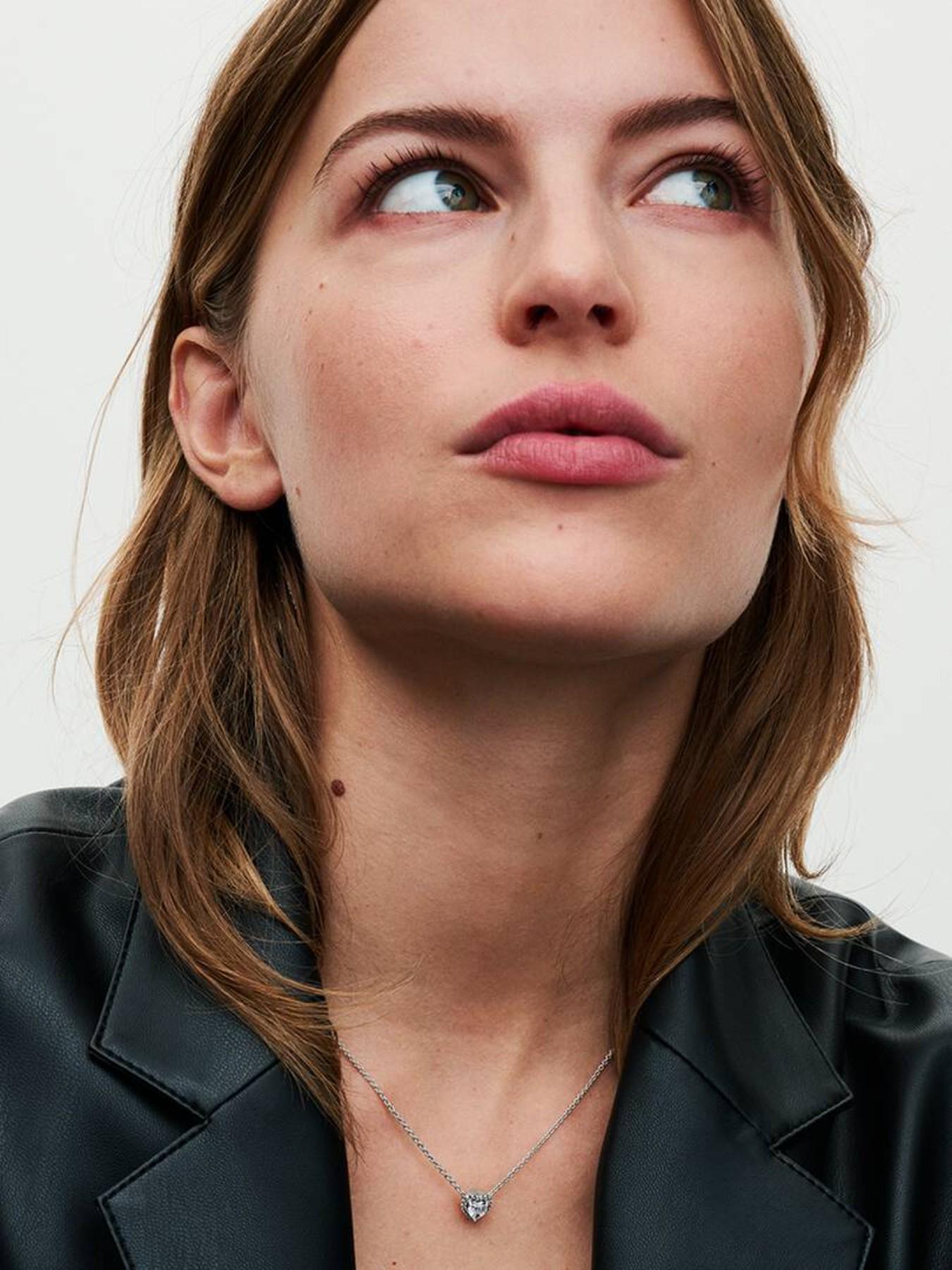 925 Sterling Silver Necklace, Minimalist Elevated Heart Design, Elegant Women's Jewelry, Perfect Gift for Her, High-Quality Craftsmanship