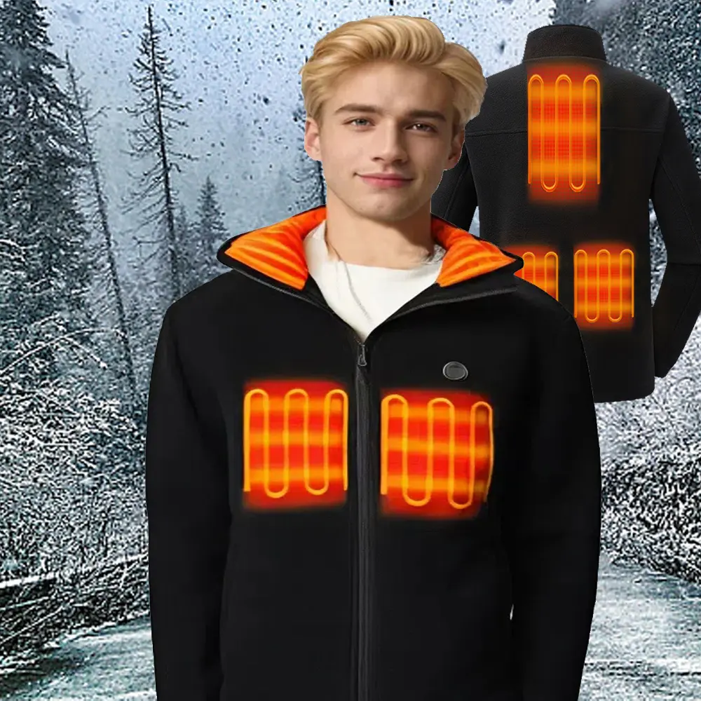 Men's Heated Waistcoat - Dual-Control USB Charger Powered, 5 Zones Heat Carbon Fiber Heating Pads for Winter Outdoor Sports Comfort