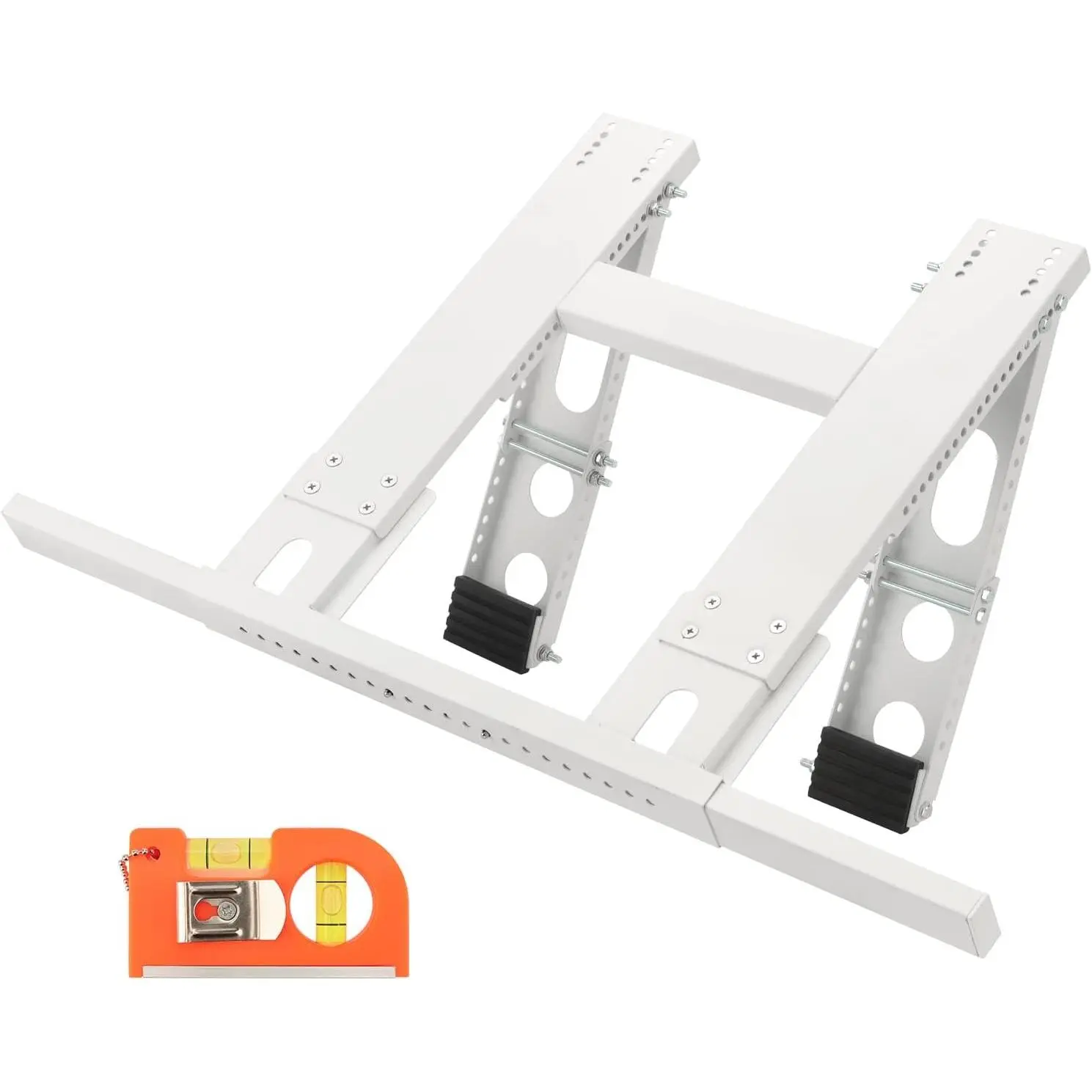 Window Air Conditioner Support Bracket, Universal AC Window Bracket No Drilling or Tools Required, Heavy Duty Steel Holds Up to 220 lbs, Fits Single or Double Hung Windows, Includes Installation Manual