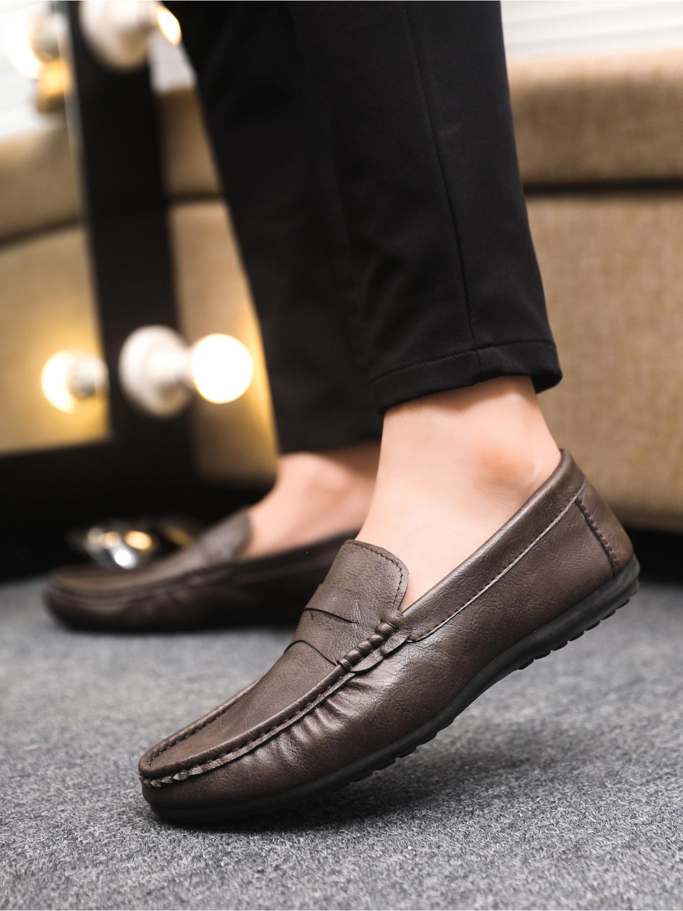 2026 New Spring and Summer Collection for Men, British Style Soft Leather Penny Loafers, Wear-resistant and Non-slip, Ideal for Commute, Driving and Daily Wear, Slip-on Lazy Loafers