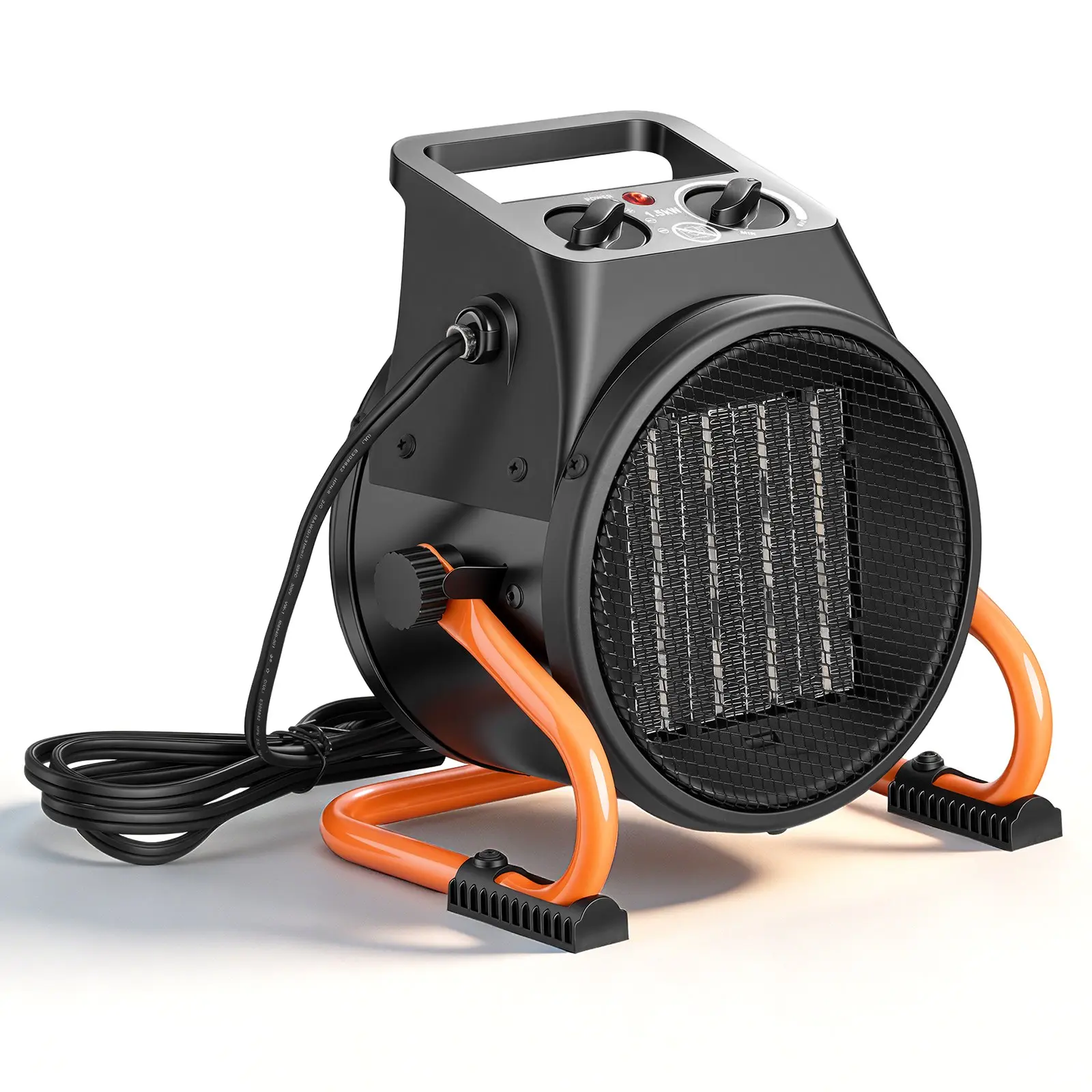 VEVOR Greenhouse Heater, 1500W Electric PTC Space Heater with Fan, Low High Heat Modes, 15 Adjustable Angle, Overheat Protection, Portable for Grow Tent, Small Greenhouse, Flower Room, Home Office