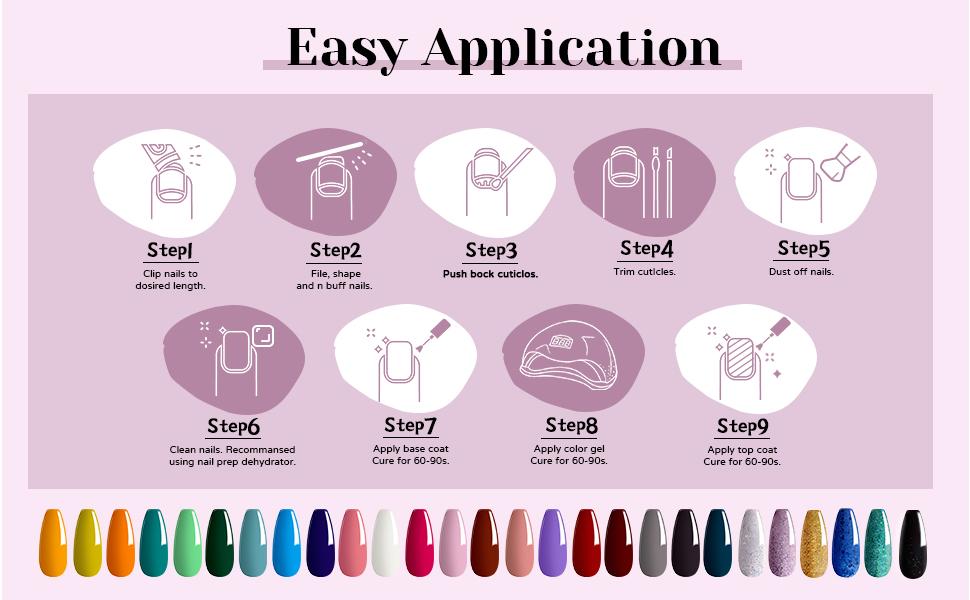 27 Colors Gel Nail Polish Kit with U V Light, 120W U V LED Nail Dryer Lamp Curing Gel Nail Polish Set Popular Gel Nail Polish Set DIY at Home, Nail Manicure Tools