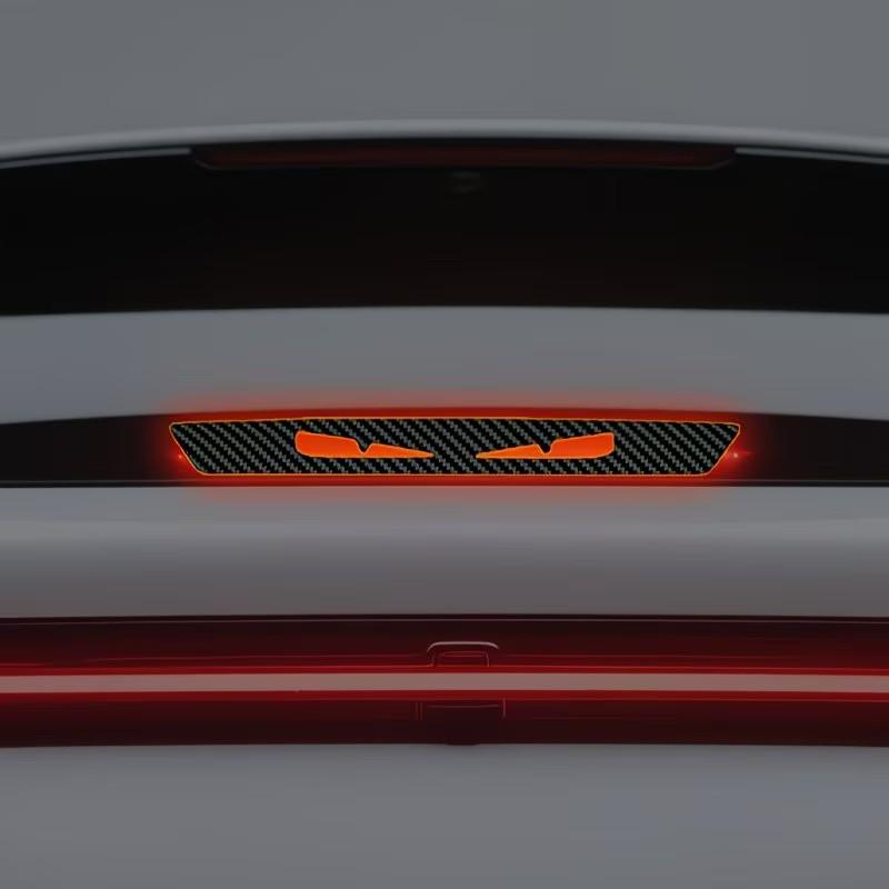Monster evil eye car tail light sticker, flashing fangs eyes, easy-to-apply vinyl sticker, high visibility at night, fun car decoration