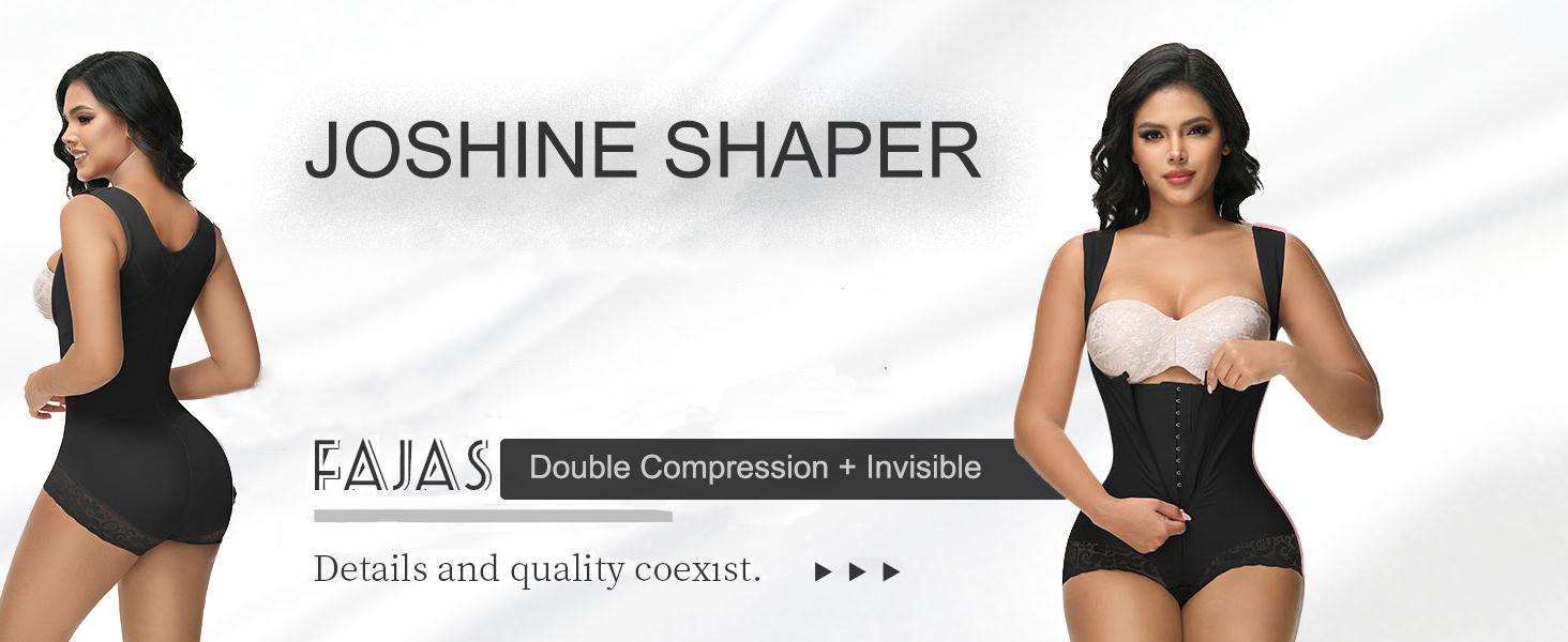 JOSHINE SHAPER Fajas Moldeadoras Shapewear Tummy Control Full Body Shaper Post Surgery Compression Garment with Invisible Zipper & Adjustable Hooks for Women Soft Adjustable Bodysuit Clothes Lace Valentine's Day Gifts