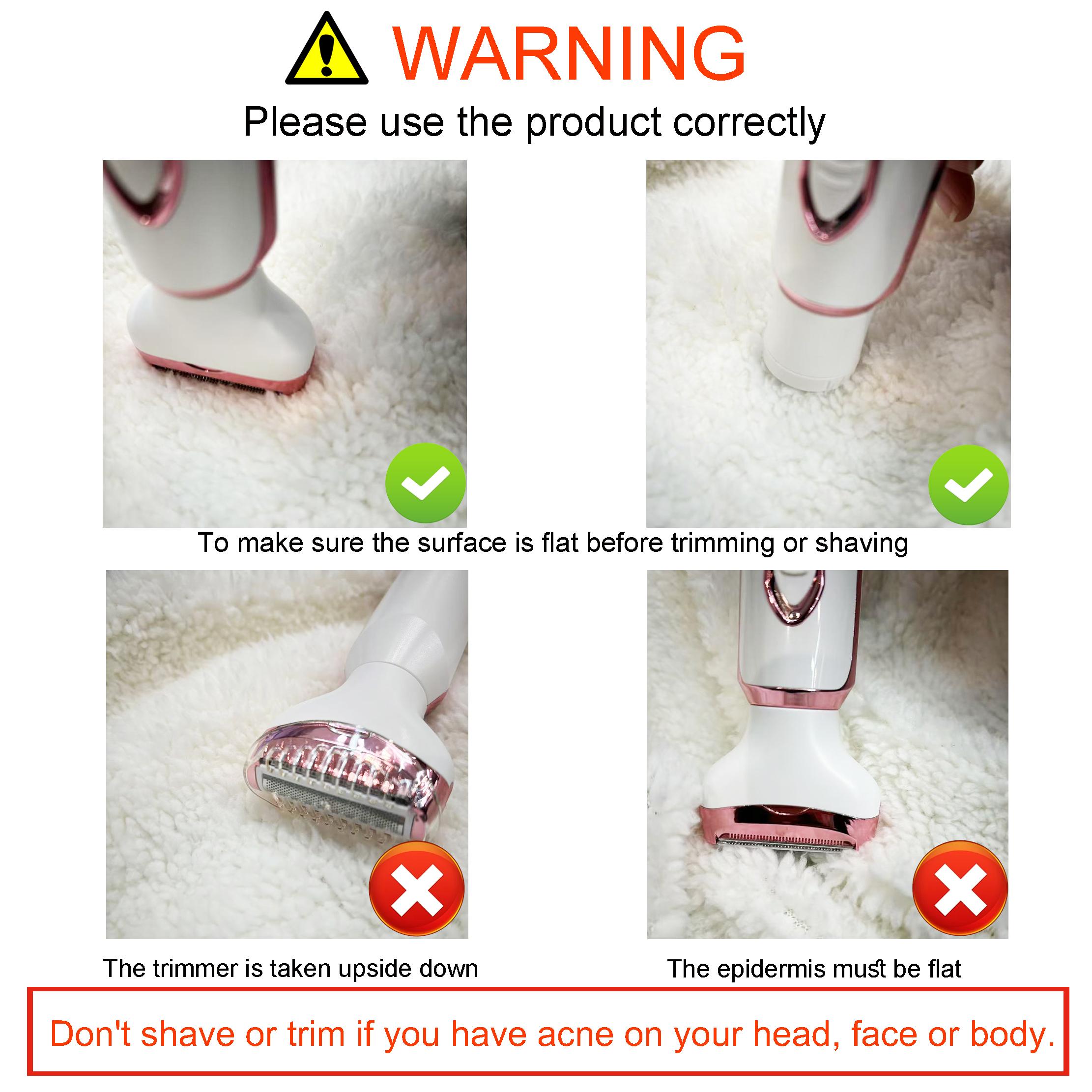 4 in 1 Electric Shaver, 1 Box USB Rechargeable Hair Removal Tool with Replacement Heads, Gentle Hair Removal Tool for Face, Eyebrow, Nose, Arm, Leg, Body, Rechargeable Shaver Machine