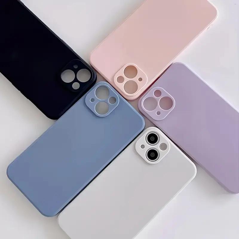 5-piece solid color  case set, suitable for iPhone16/15/14/13/12/11, XS, XR, X, 7/8, Mini, Plus, Pro, Pro Max - Anti-collision p