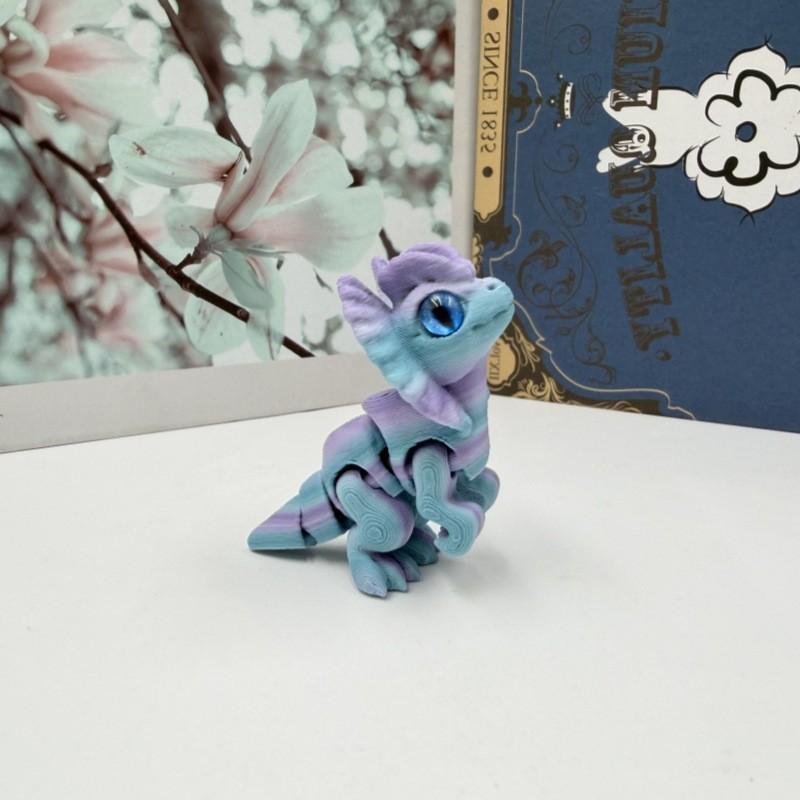 3D Printed Toy Dual Spine Dragon Jurassic Jointed Action Figure, Realistic Fun Display Piece, Creative Handmade Model